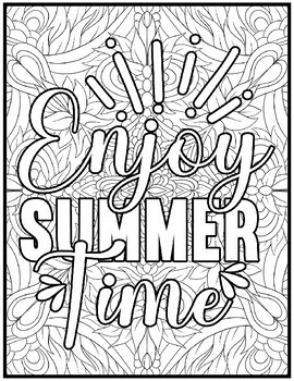 Happy summer coloring pages mindfulness summer coloring sheets quotes