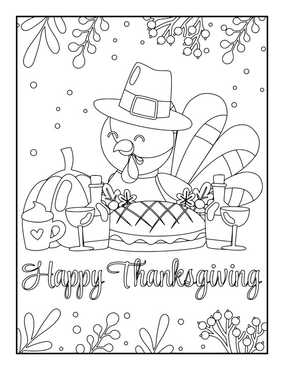 Thanksgiving coloring pages for kids printable download fall autumn season