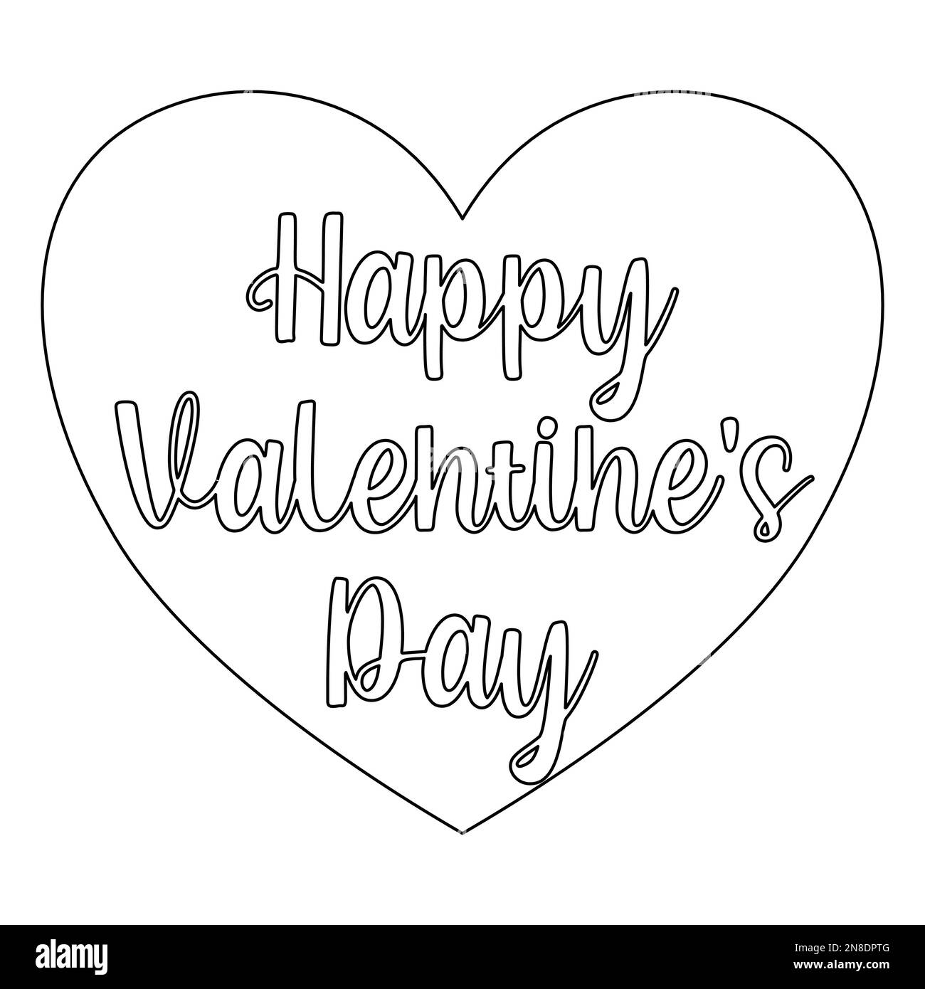 Heart valentine card coloring page hi