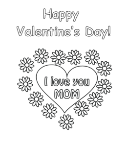 Valentines day coloring pages playing learning
