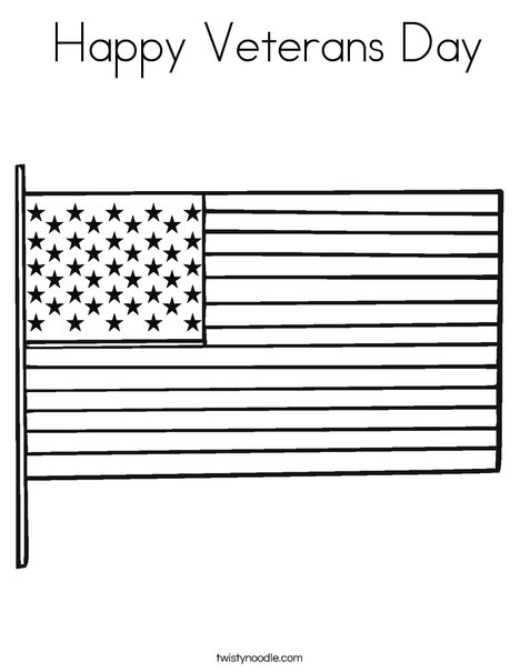 Happy veterans day coloring page