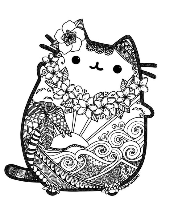 Printable coloring pages pusheen coloring pages unicorn coloring pages cat coloring page