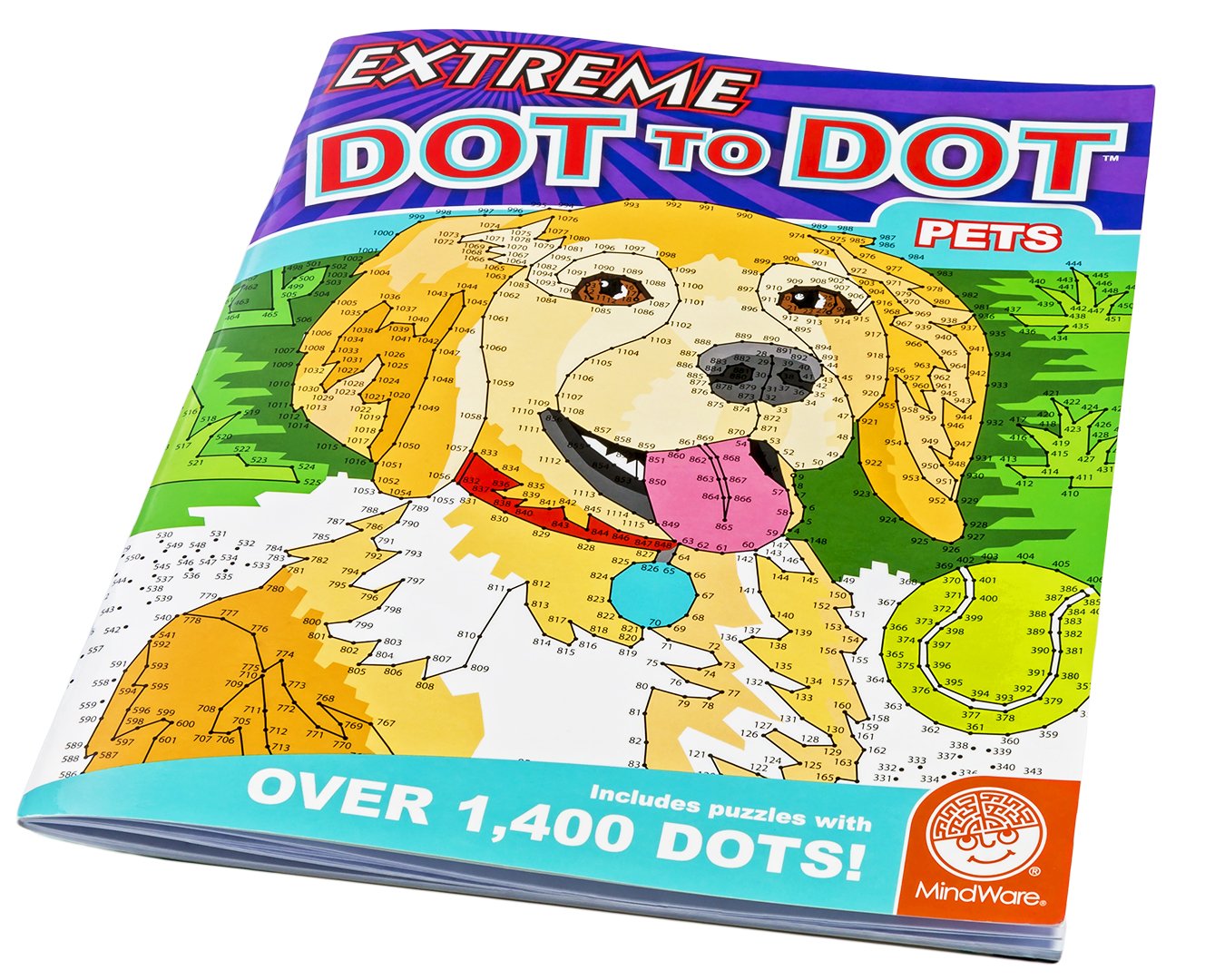 Mindware extreme dot to dot coloring book for kids pets