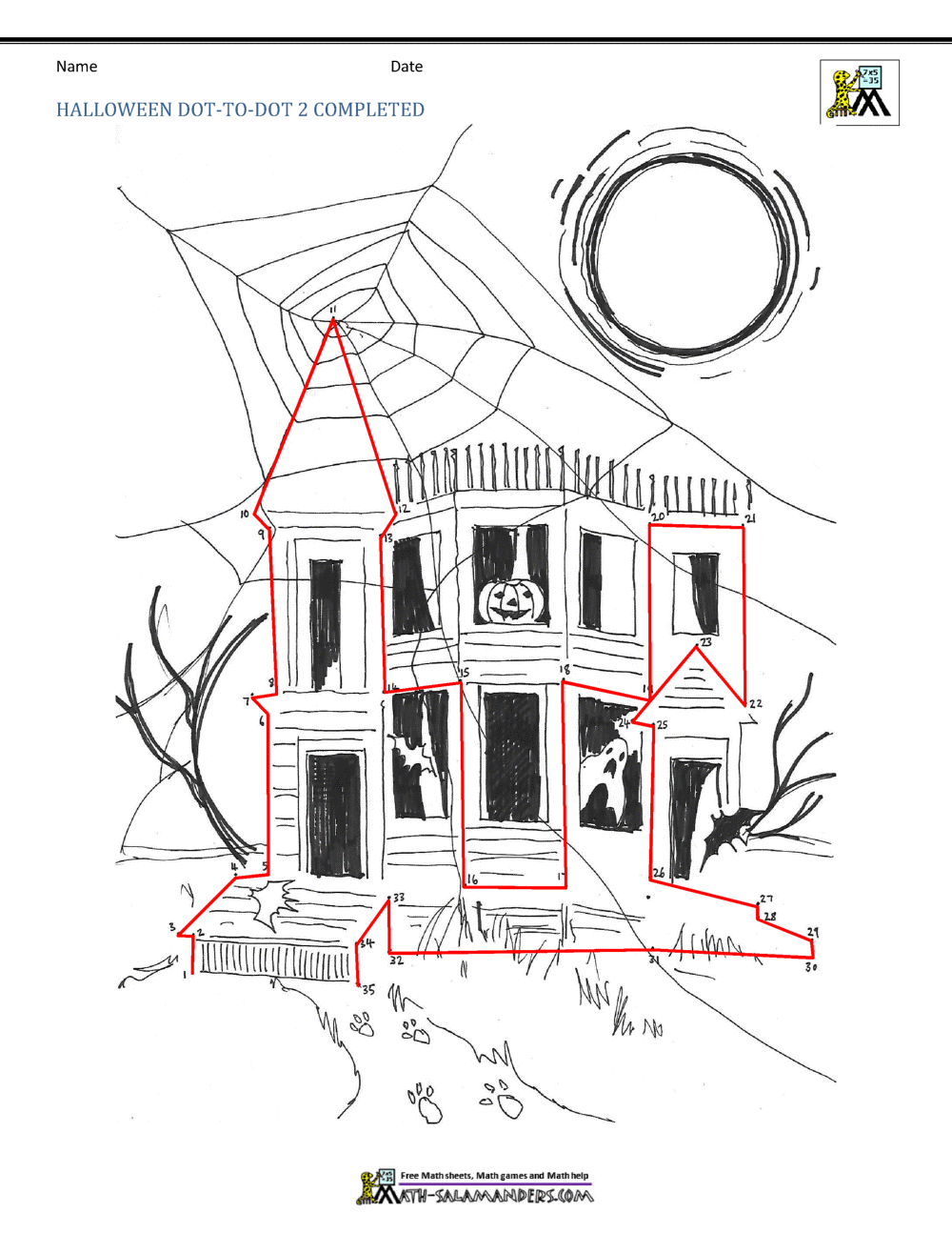 Halloween dot to dot