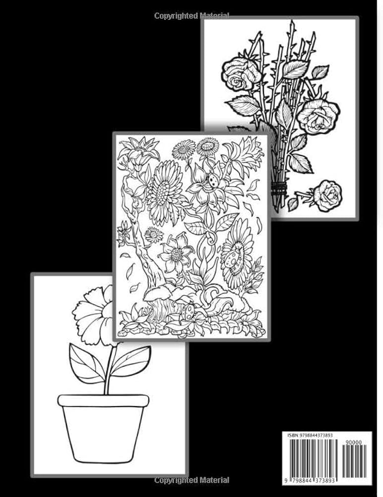 Easy hard flower coloring book an adult rose flower coloring book with nature rose flower designs for stress relieving relaxation nimaart books