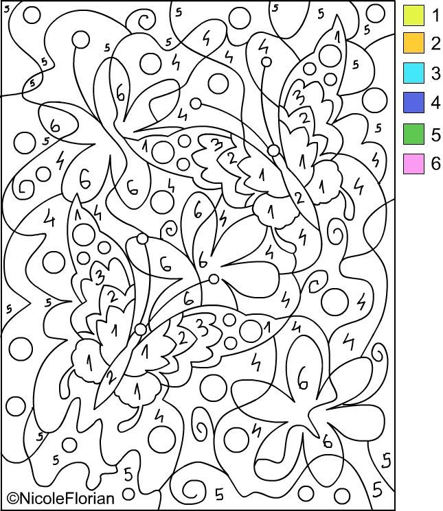 Colour by numbers for adults