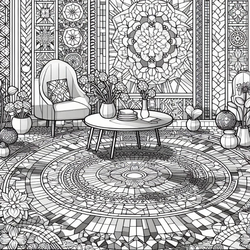 Very hard mandala coloring page