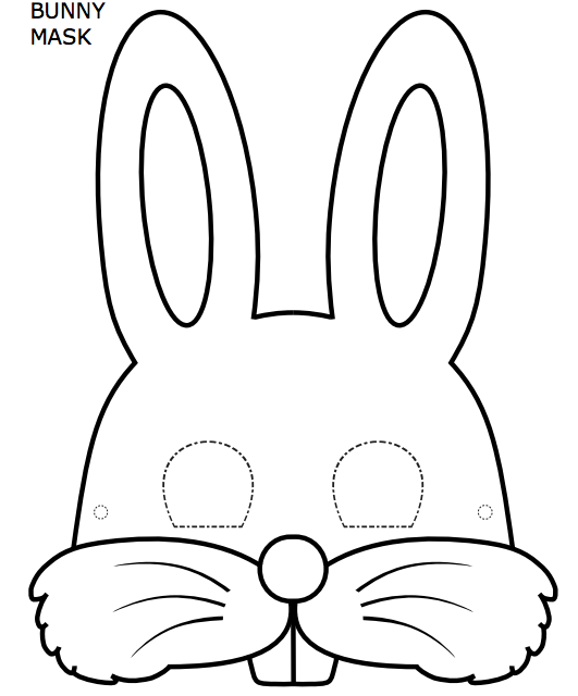Creative easter bunny mask coloring pages