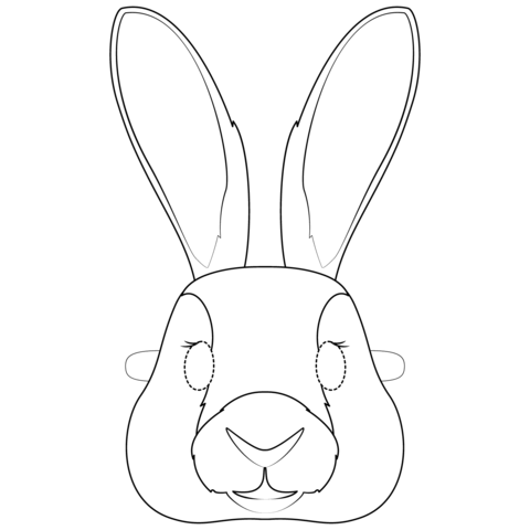 Hare mask coloring page free printable coloring pages
