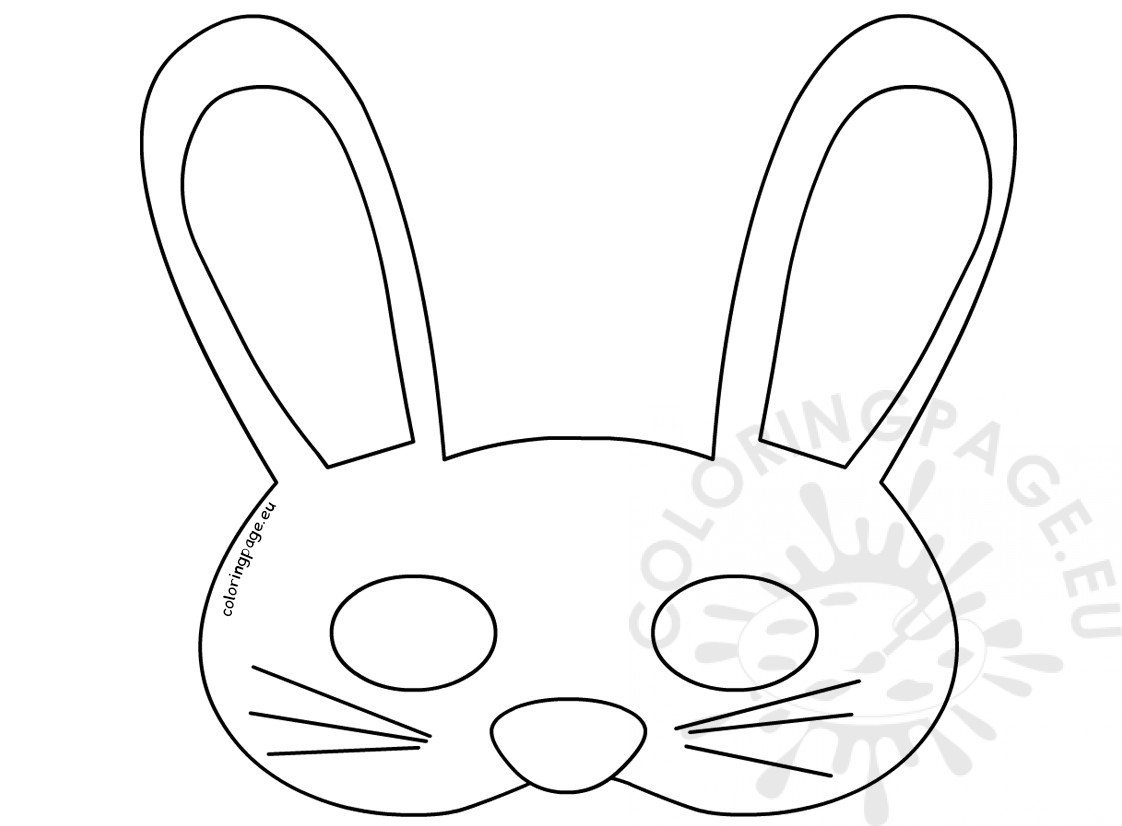Printable easy easter bunny mask coloring page
