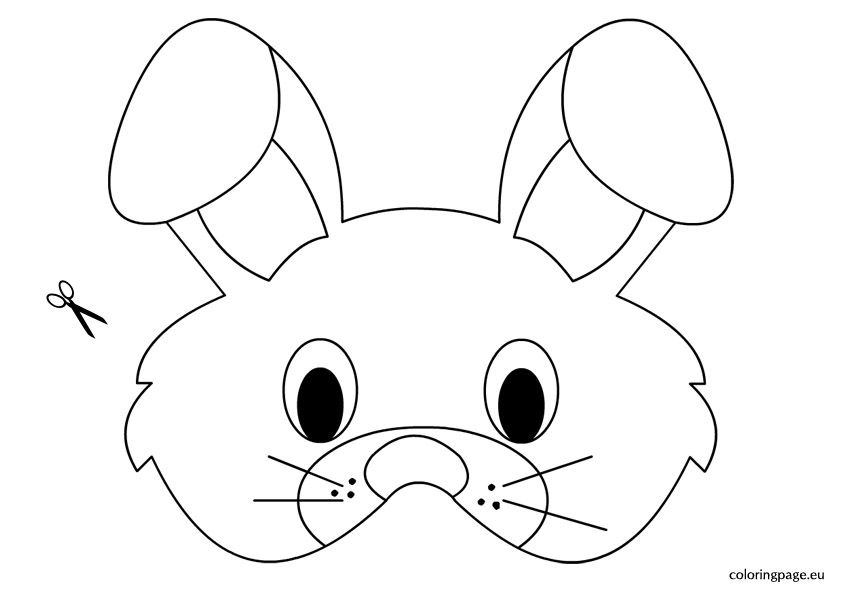Rabbit mask template coloring page printable easter activities animal masks mask template