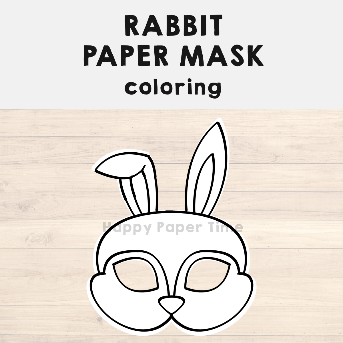 Rabbit paper mask printable farm animal coloring craft activity bunny costume made by teachers