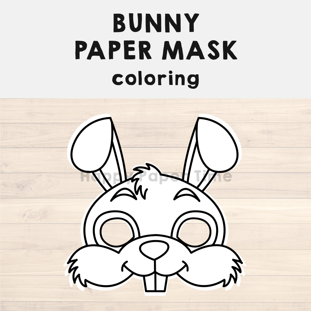 Bunny paper mask rabbit printable pet animal coloring costume craft activity made by teachers