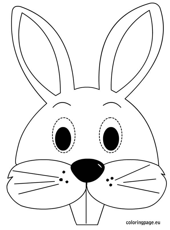 Bunny mask coloring page bunny mask easter kids bunny face