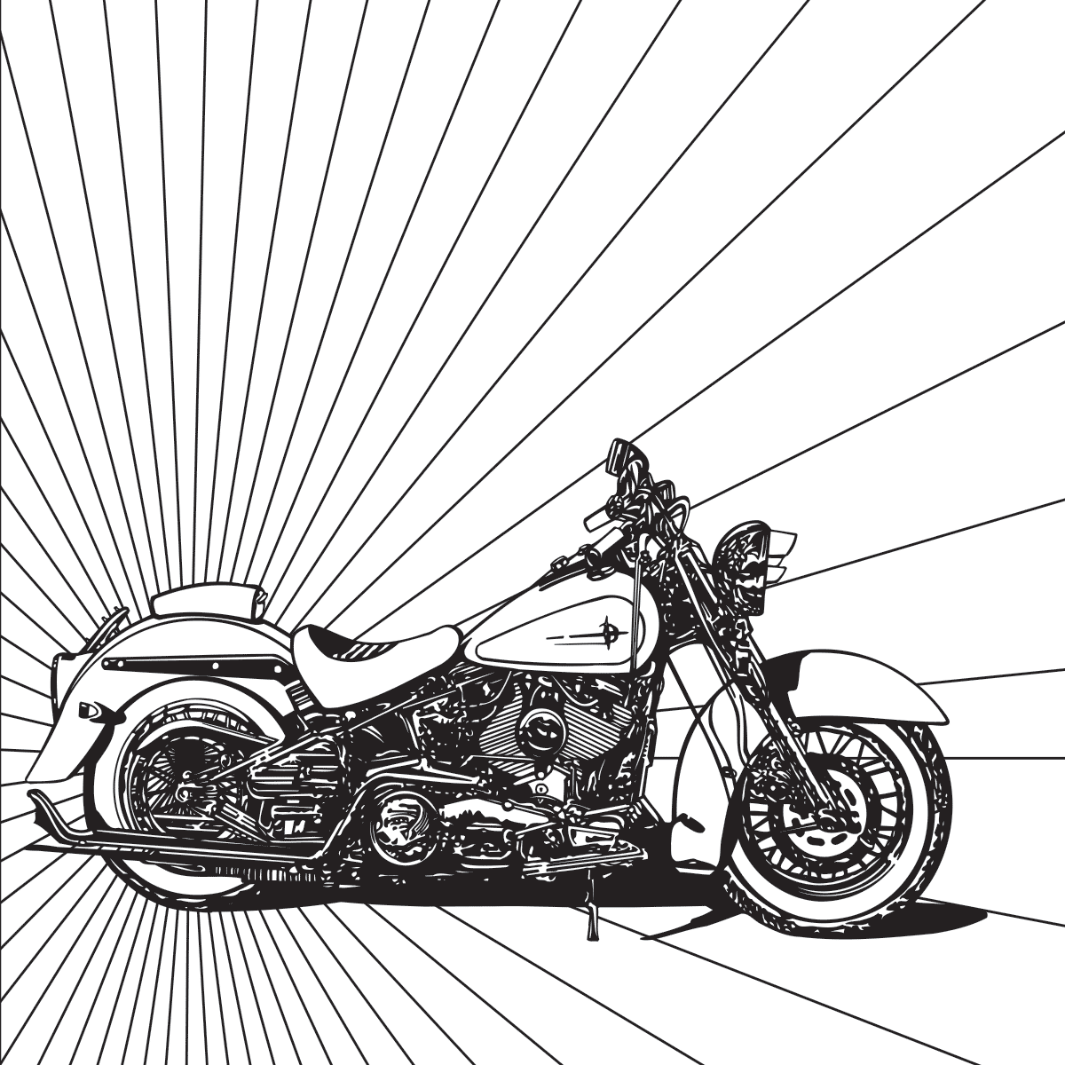 Harley motorcycle coloring page â