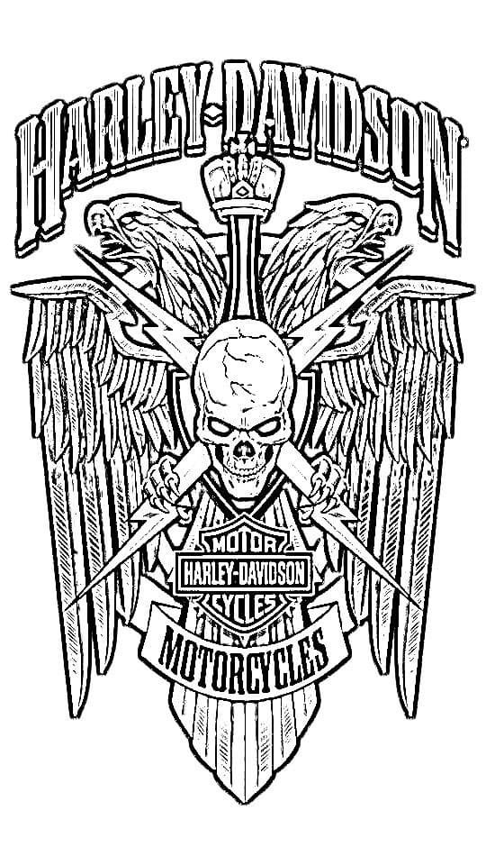 Harley davidson coloring pages printable for free download