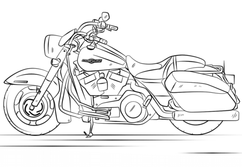 Harley davidson road king coloring page free printable coloring pages