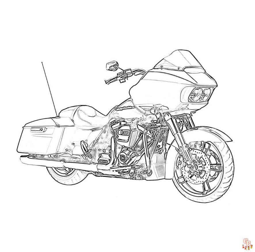 Printable harley davidson coloring pages free