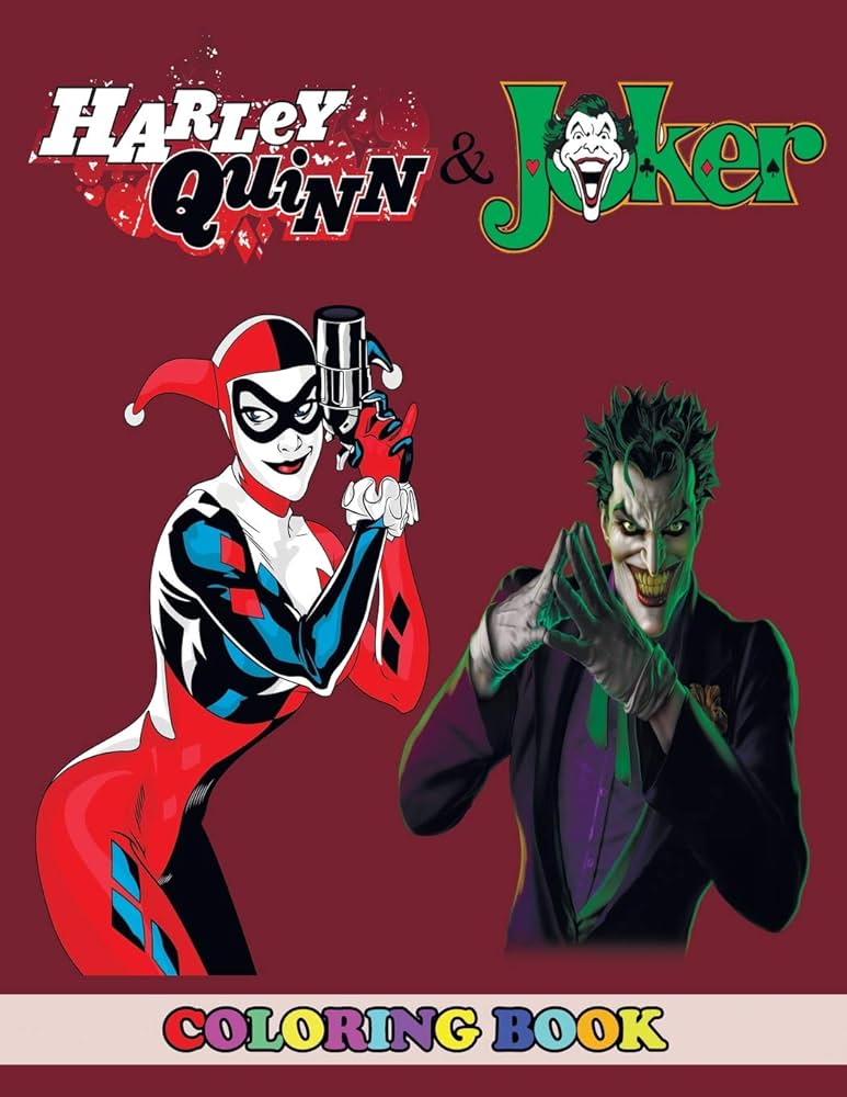 Harley quinn and joker coloring book in coloring book for kids and adults activity book great starter book for children with fun easy and relaxing coloring pages westfild angela