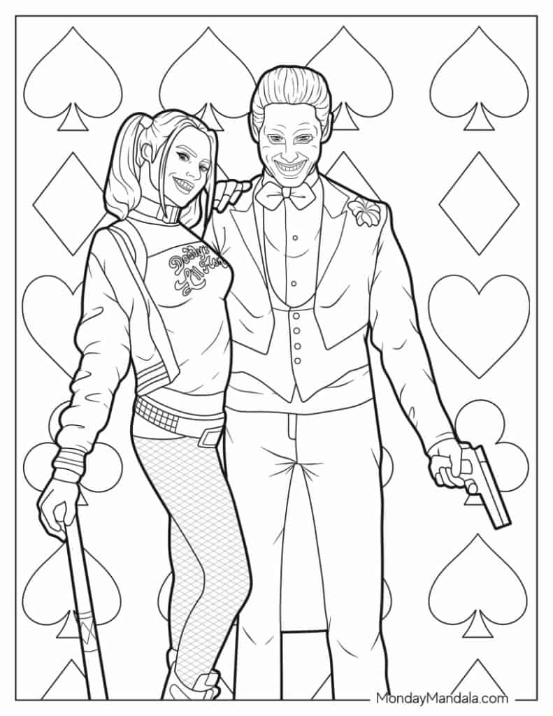 Joker coloring pages free pdf printables