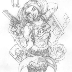 Harley quinn coloring pages printable for free download