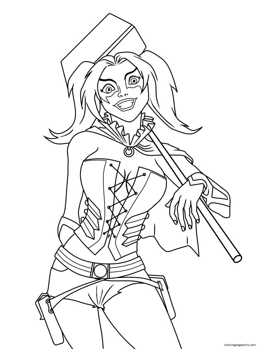 Harley quinn coloring pages printable for free download
