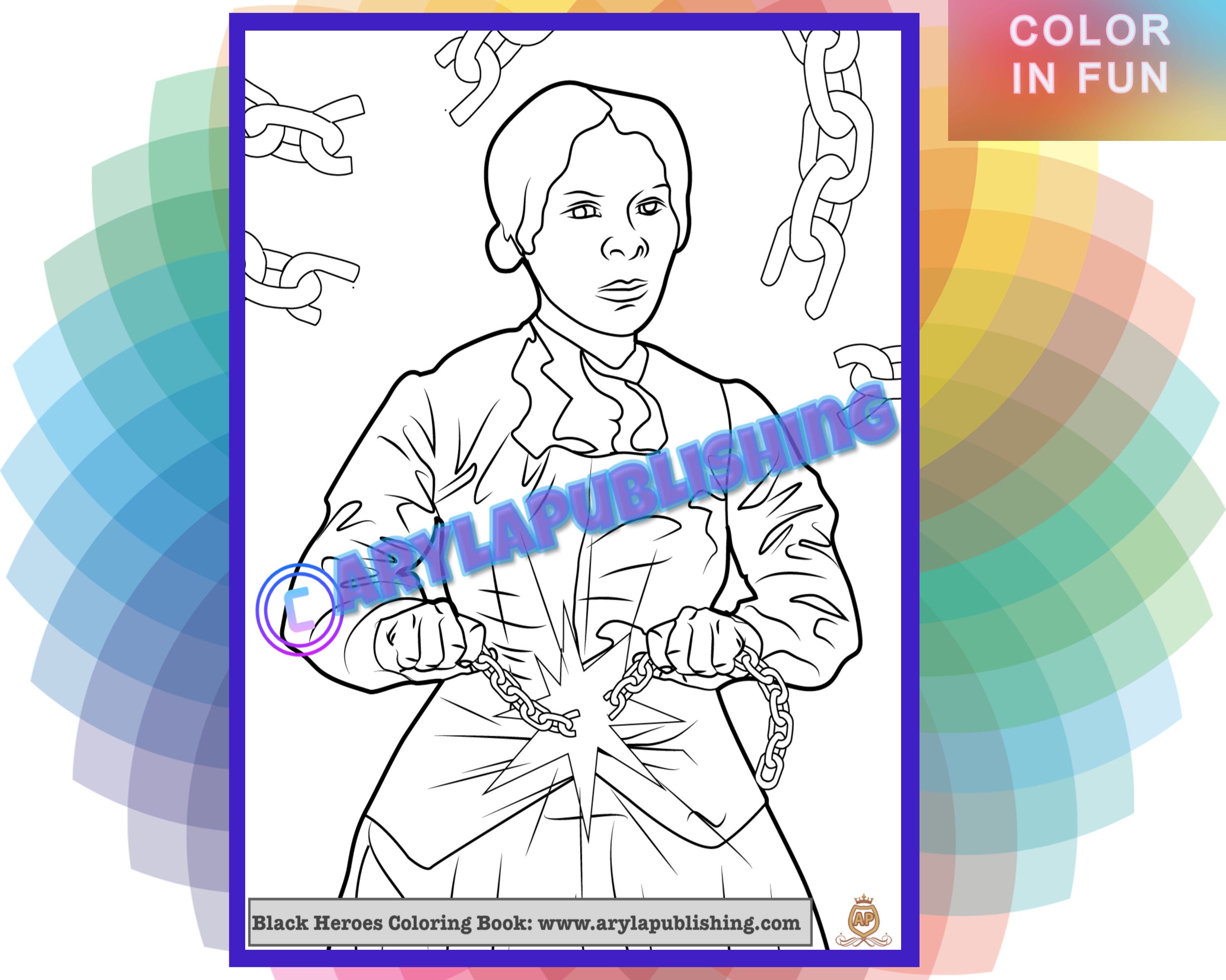 Harriet tubman coloring page printable colouring page adult color sheet instant download