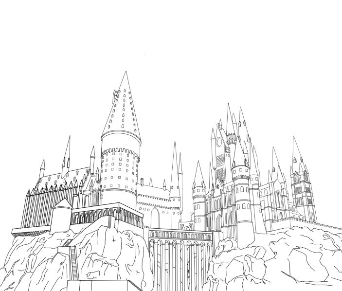 Hogwarts drawing work by titaniumsoundshooter on