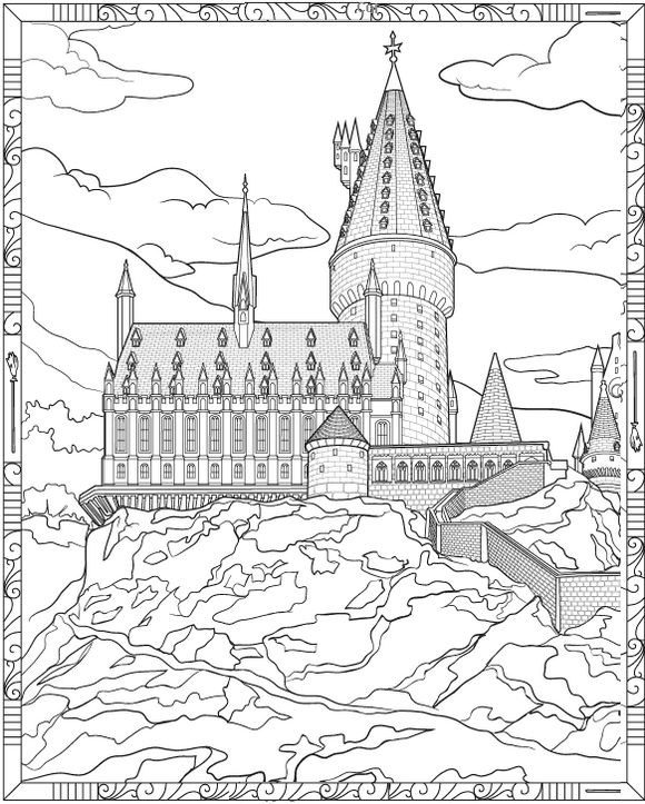 Splendid harry potter hogwarts castle coloring page for all ages harry potter coloring pages harry potter colors castle coloring page