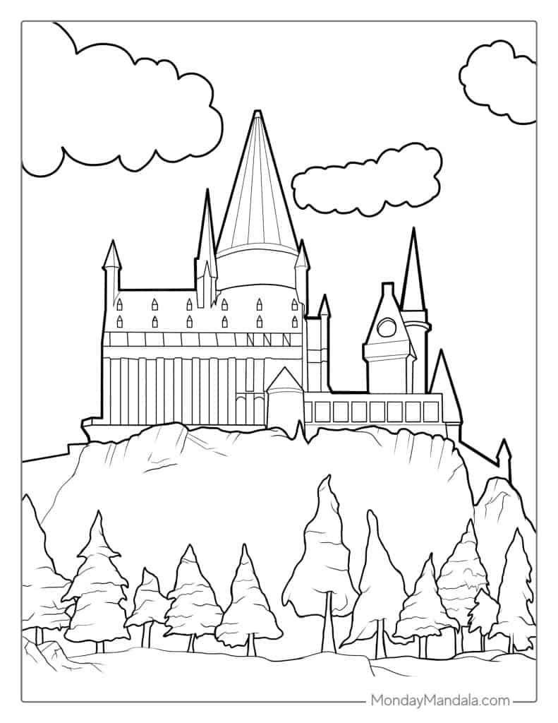 Castle coloring pages free pdf printables