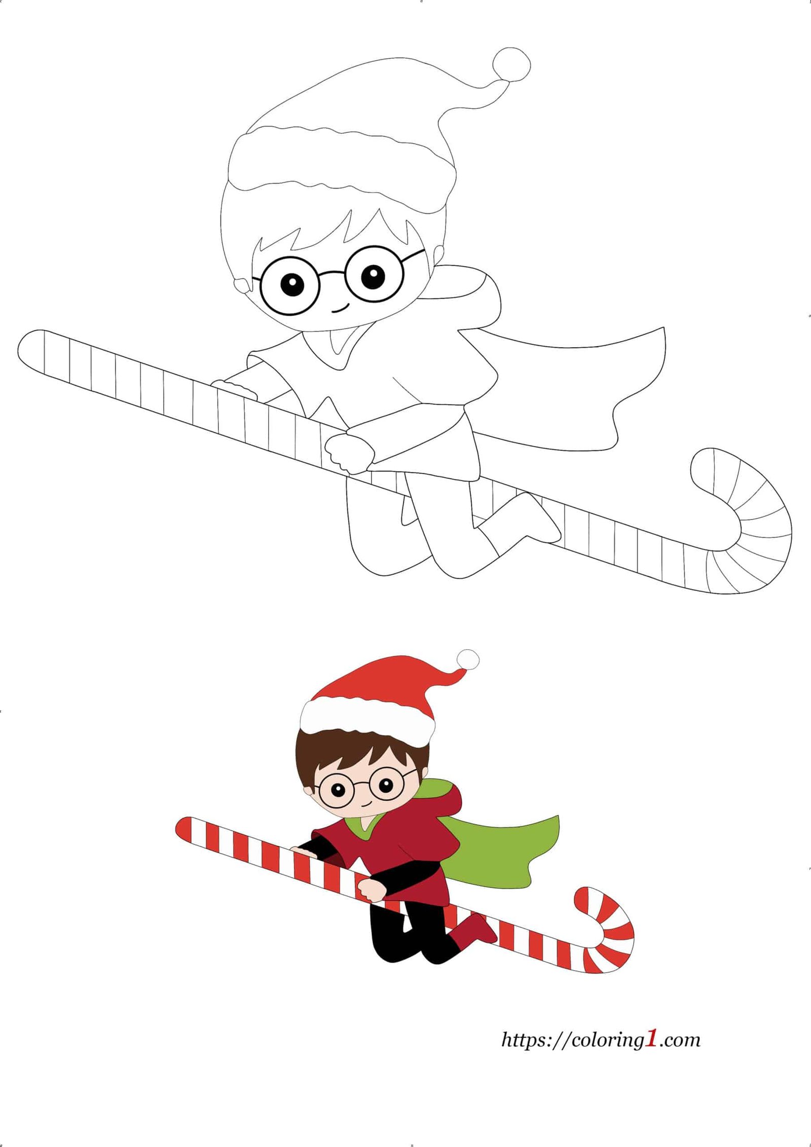 Harry potter christmas coloring pages