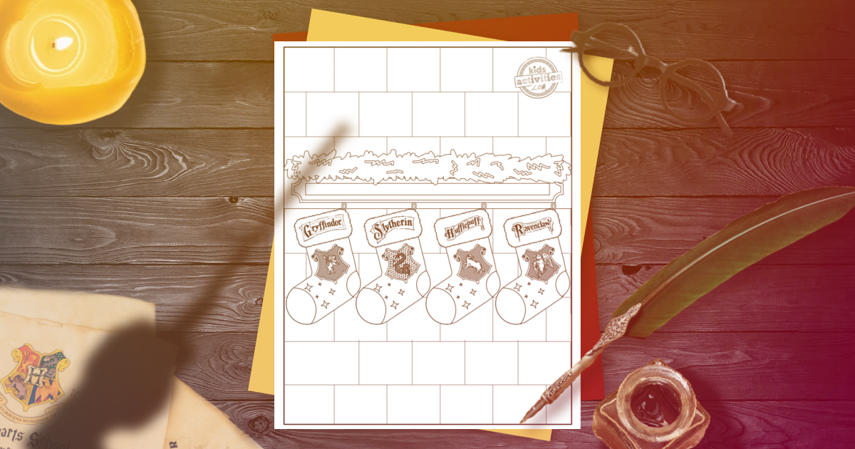 Harry potter christmas coloring pages free printables