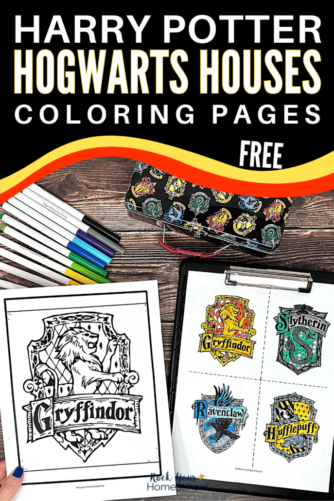 Harry potter houses coloring pages for magical fun free