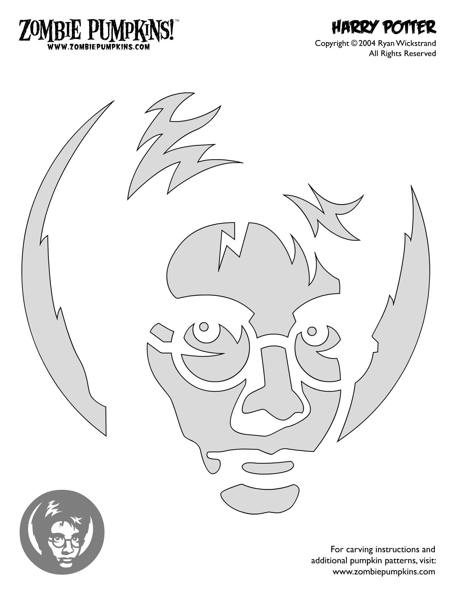 Harry potter free pumpkin stencil