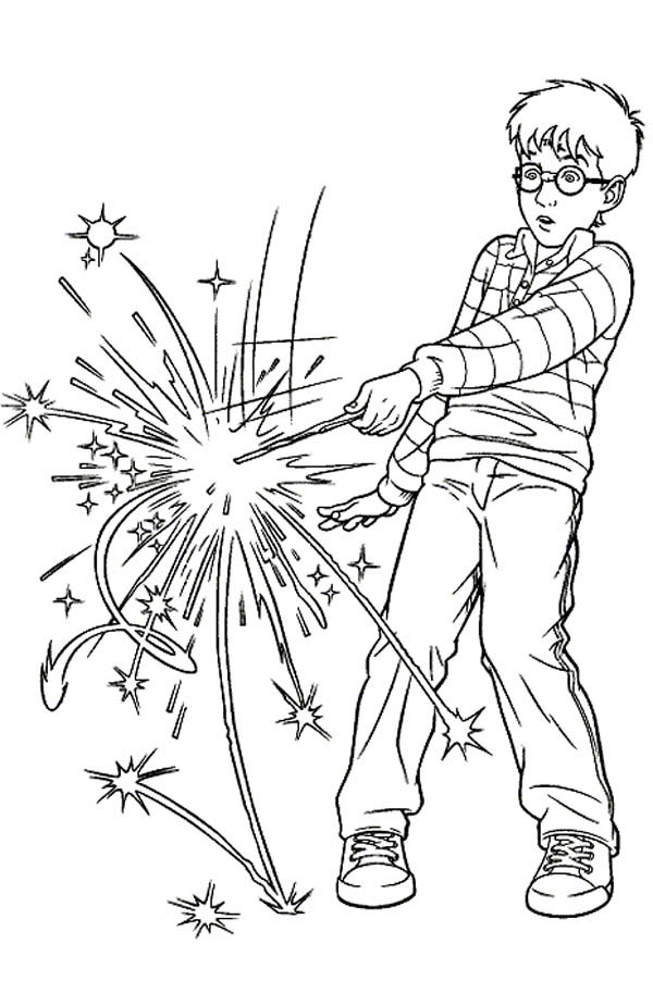 Harry potter spell wrong magic word coloring page