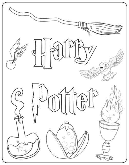 Harry potter printable coloring pages for kids