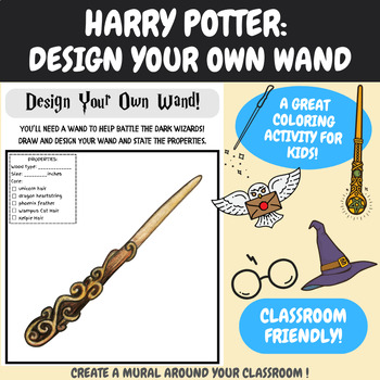Harry potter design your wand harry potter coloring pages tpt