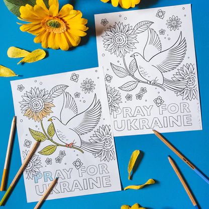 Pray for ukraine coloring page pdf printable coloring pages card making printables
