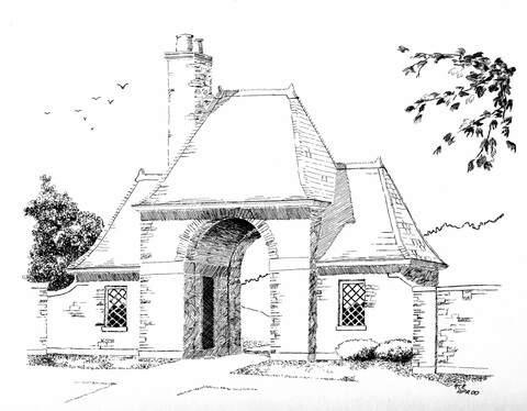 Frick park gatehouse coloring page free printable coloring pages