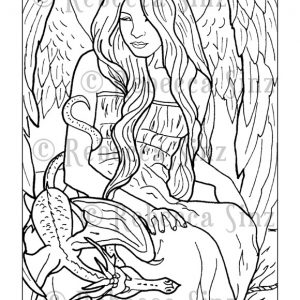The harvest scarecrow coloring book page
