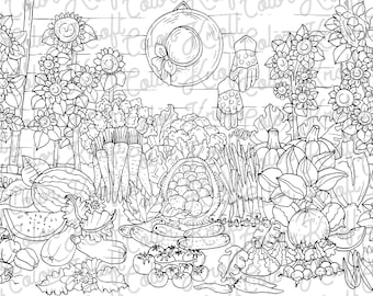 An abundant harvest coloring page printable digital download coloring