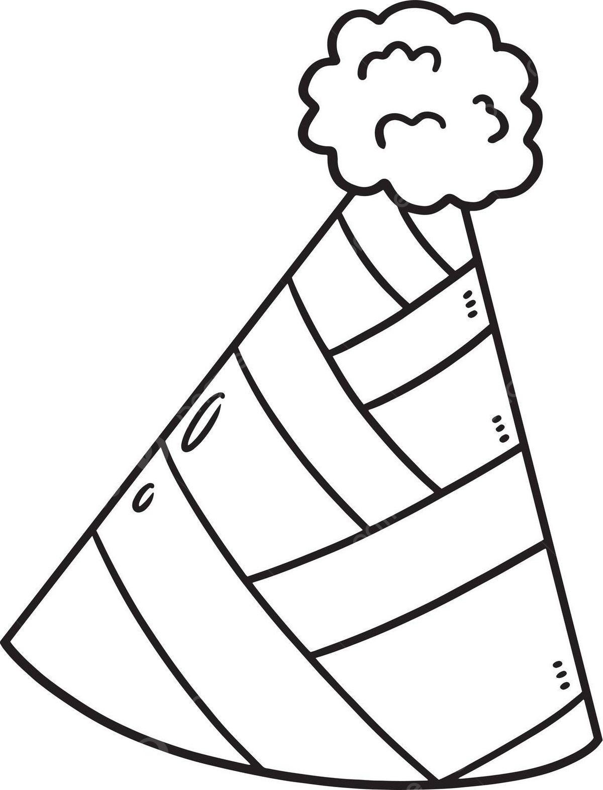 Isolated coloring page for kids new years party hat vector polka dot coloring page kids png and vector with transparent background for free download