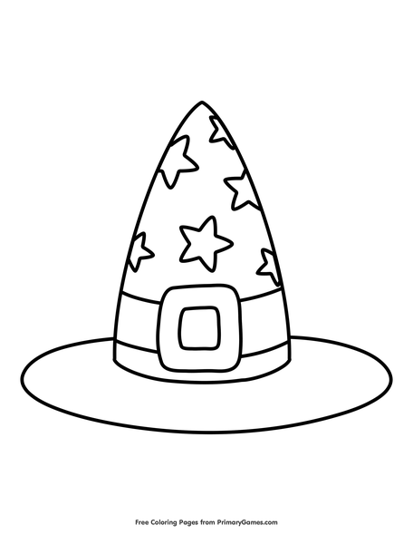 Witchs hat coloring page â free printable pdf from