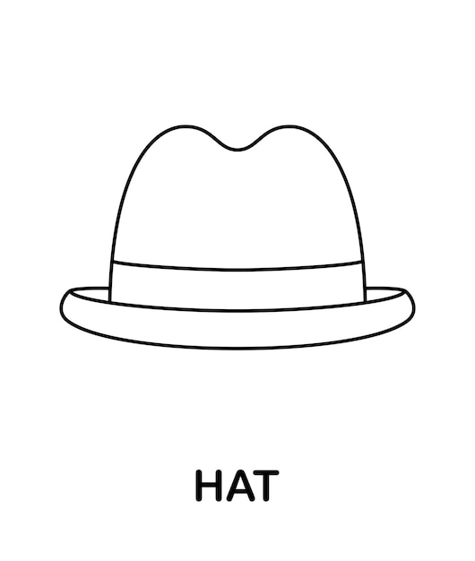 Premium vector coloring page with hat for kids