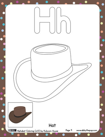 H is for hat coloring page free printable coloring pages