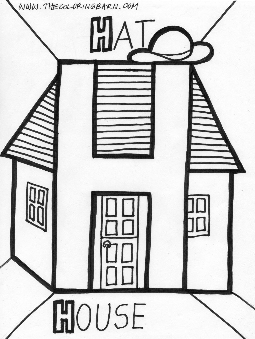 H for hat house alphabet coloring pages fall coloring pages pumpkin coloring pages