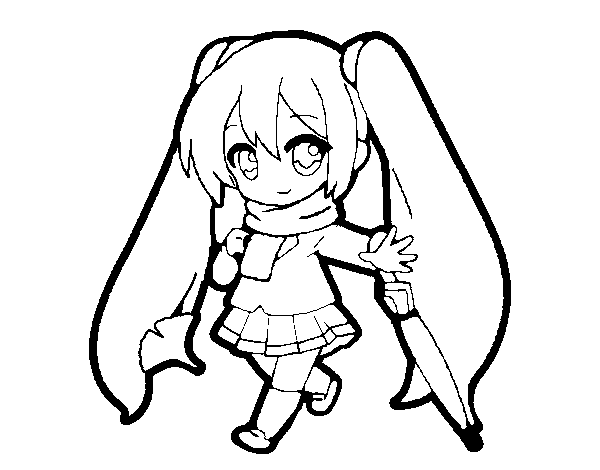 Hatsune miku coloring page
