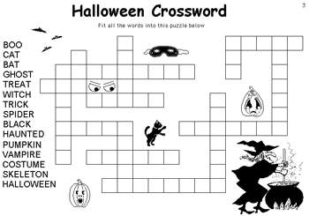 Halloween coloring pages halloween crossword coloring pages