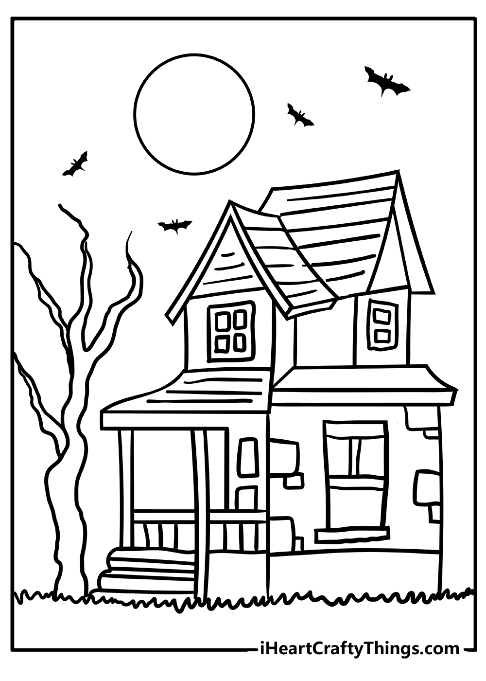 Haunted house coloring pages free printables