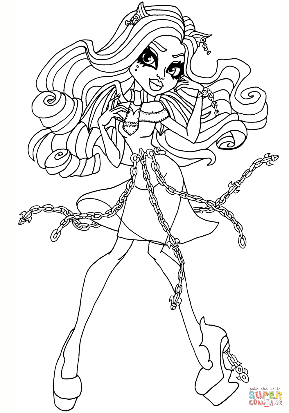 Haunted rochelle goyle coloring page free printable coloring pages